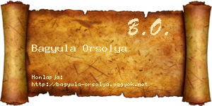 Bagyula Orsolya névjegykártya