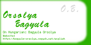 orsolya bagyula business card